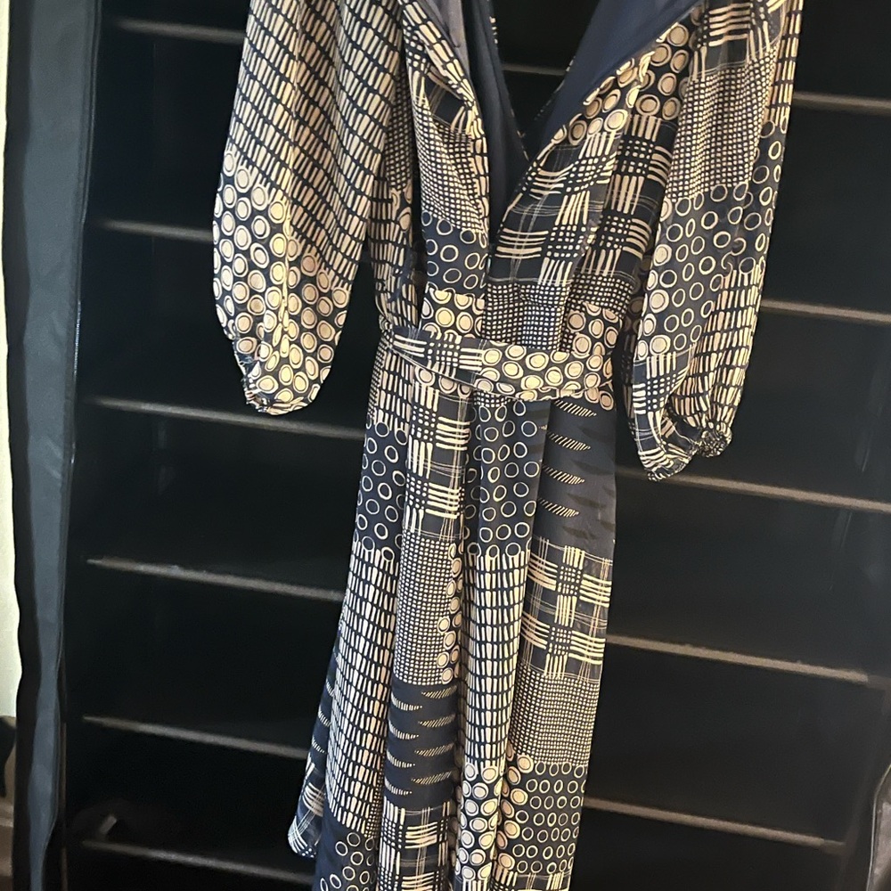 Stylish Black and White Patterned Dress